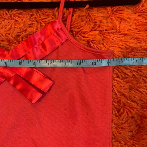 Y2K Coral Ribbon Spaghetti Strap Tank Top - Picture 3 of 4